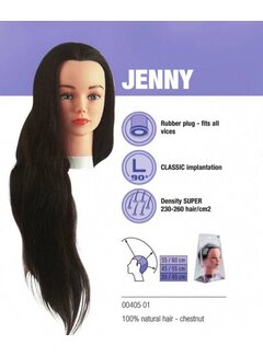 Sibel Oefenhoofd Jenny kastanjebruin -100% menselijk haar + gratis Eco Statief