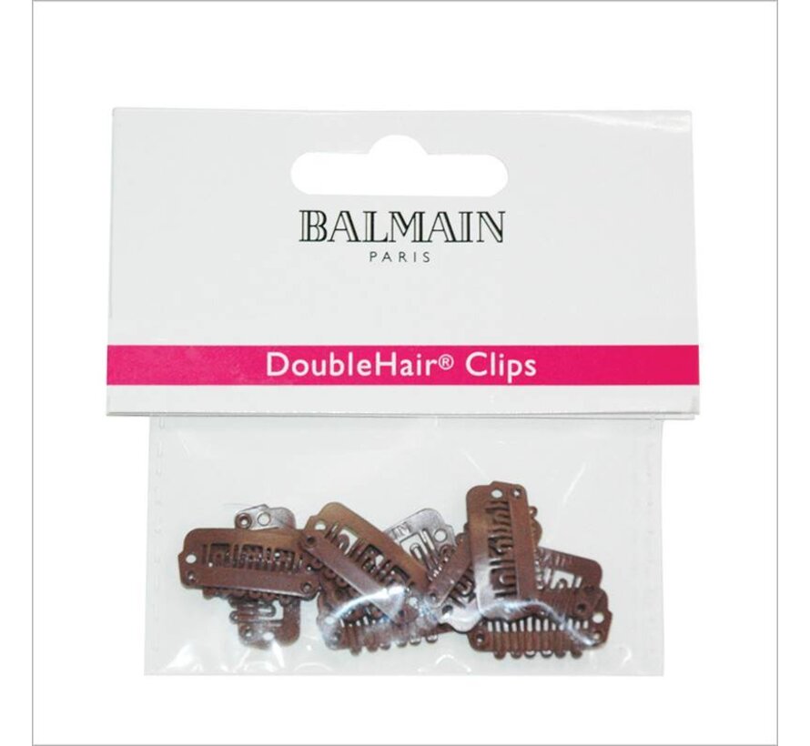 Double Hair Clips Brown 10 stuks