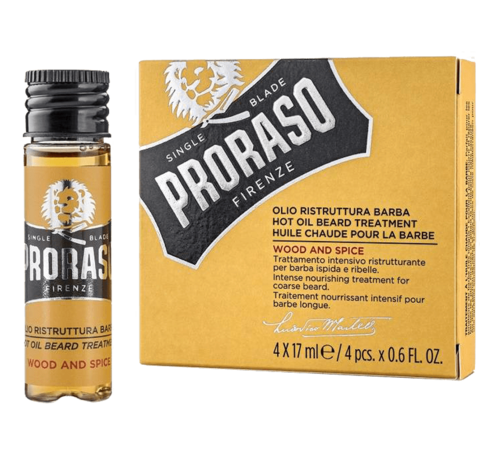 Proraso Wood and Spice Hot Oil Beard Treatment 4x17ml