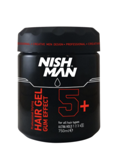 Nish Man Hair Gel Gum Effect 5+ 750ML