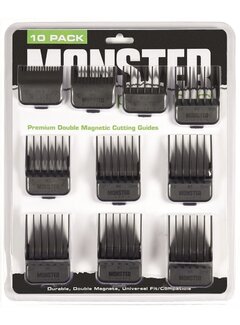 Monster Clippers Premium Opzetkammen Set Zwart 10 Stuks Met Magneten