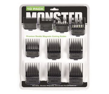 Monster Clippers Premium Opzetkammen Set Zwart 10 Stuks Met Magneten