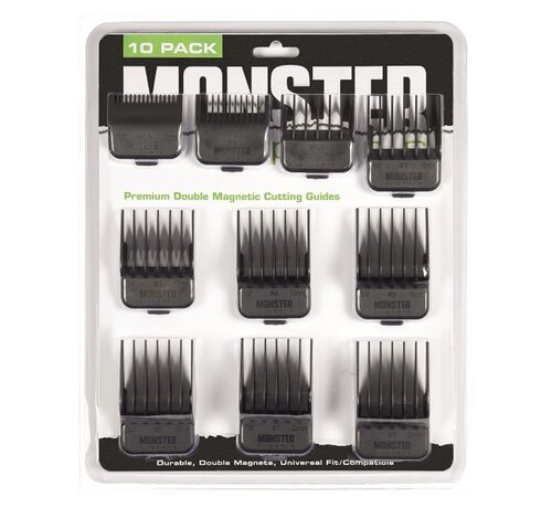 Monster Clippers Premium Opzetkammen Set Zwart 10 Stuks Met Magneten