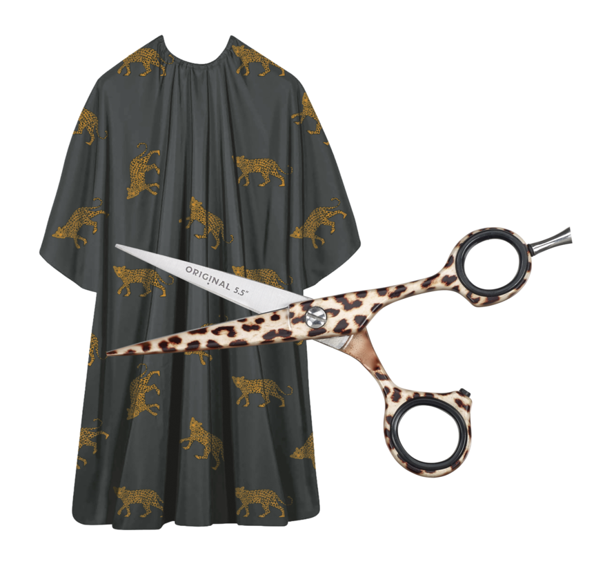 OBB Leopard Kappersschaar 5.5 + Leopard Kapmantel