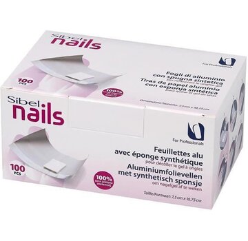 Sibel Nails Aluminium Folie Vellen met Synthetisch Sponsje