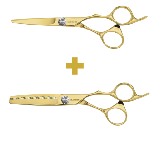 Kyone 710-Gold knipschaar + gratis 710T-6,0" Gold coupeschaar