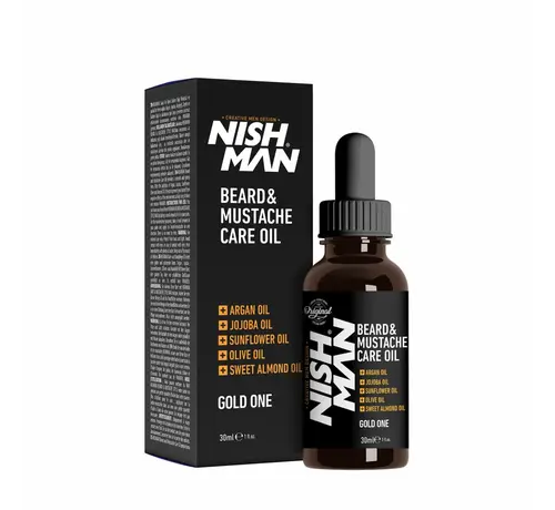 Nish Man Baardolie met Argan- en Jojoba-olie GOLD ONE - 30 ml