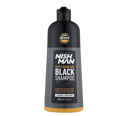 Nish Man Hair & Beard Care Black Shampoo 400ml