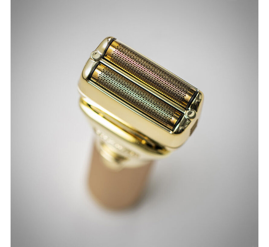 FXONE All-Metal GOLD Foil Shaver + Gratis Extra Accu!