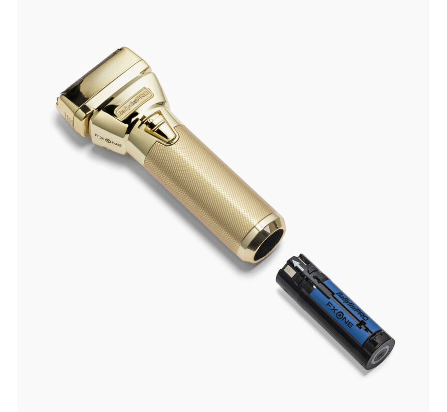 FXONE All-Metal GOLD Foil Shaver + Gratis Extra Accu!