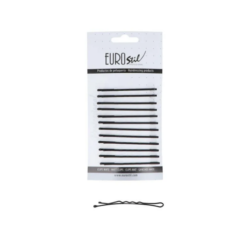 Eurostil Zwarte Matte Schuifspeldjes 65 mm - 12 Stuks