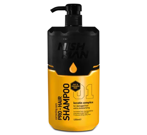 Nish Man Shampoo Zout en Parabeenvrij 1250 ml