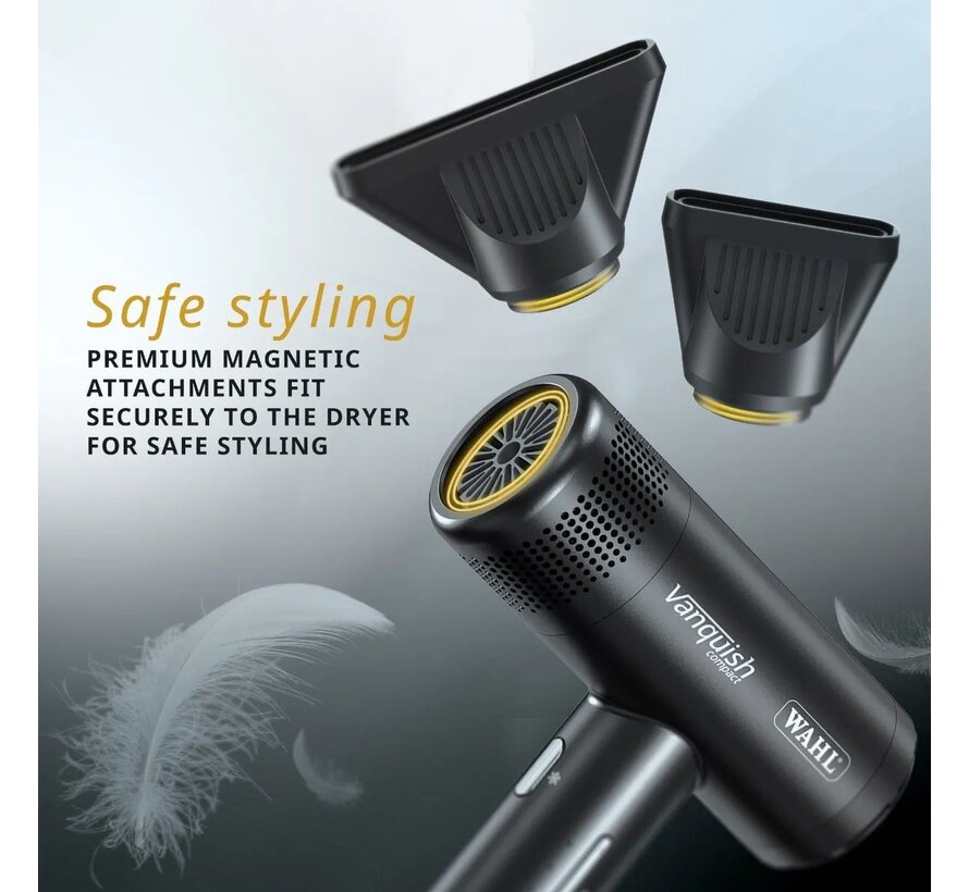 Haardroger Vanquish Compact Zwart + Gratis Diffuser