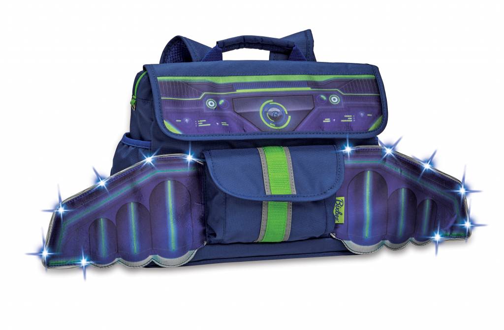  Bixbee Little Boy's Rocketflyer Backpack, Blue Rocket Bookbag  with Wings