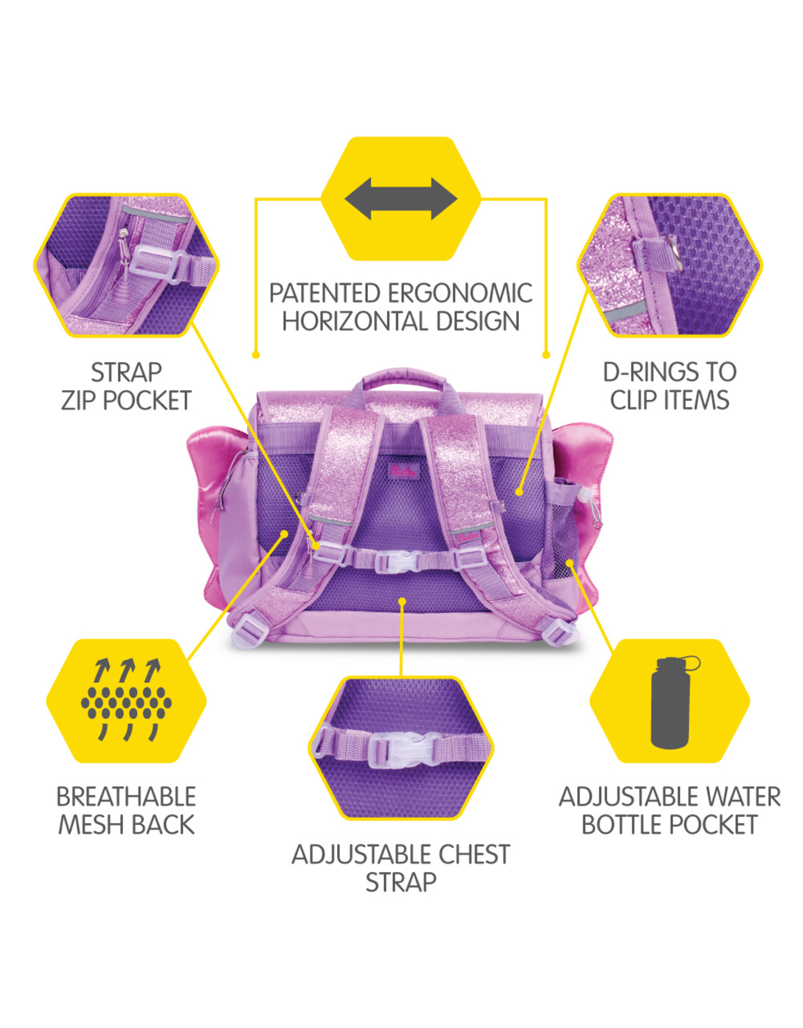 Bixbee Sparkalicious Purple  Butterflyer Backpack   (Medium)