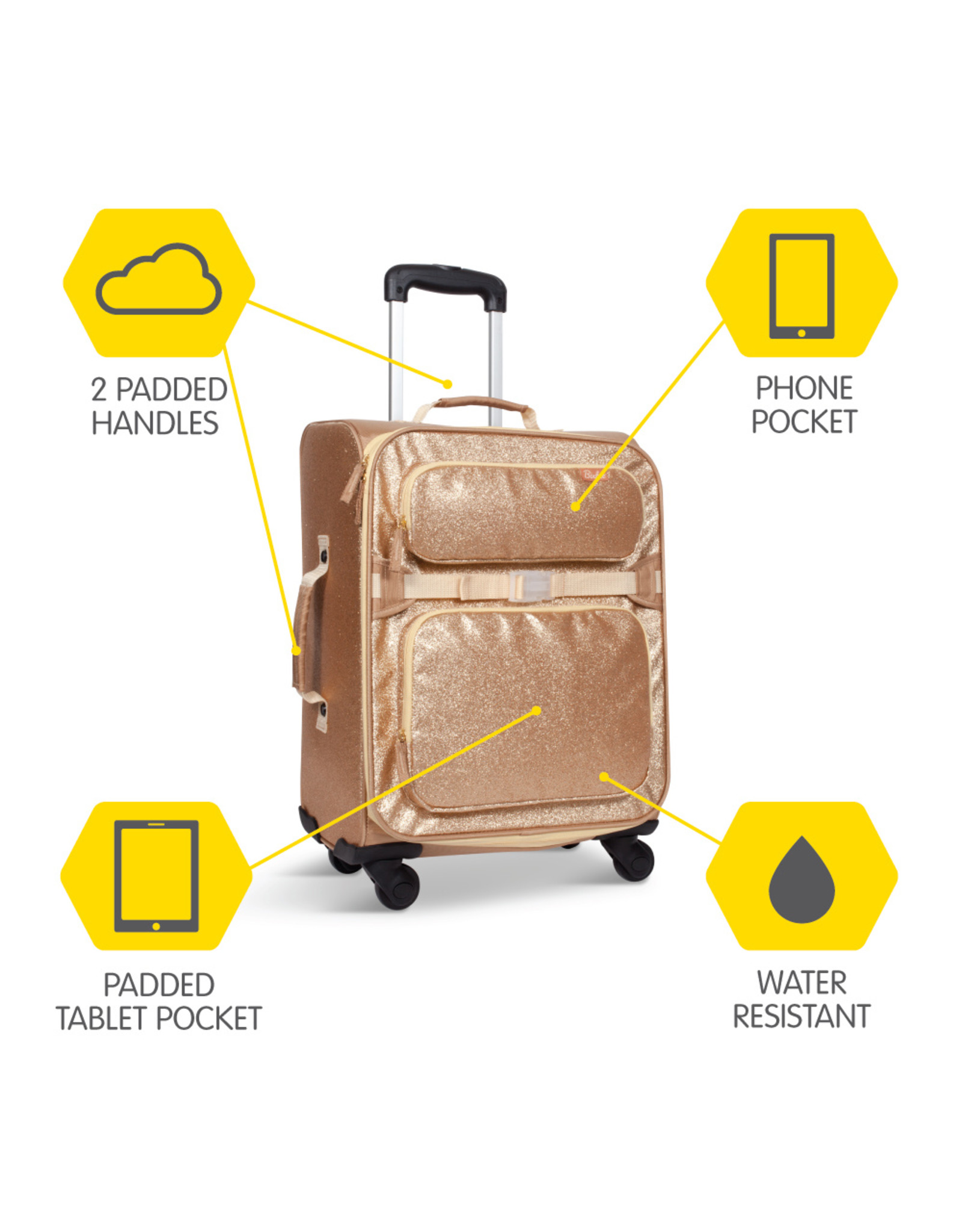 Bixbee Sparkalicious Traveler Luggage (Gold)