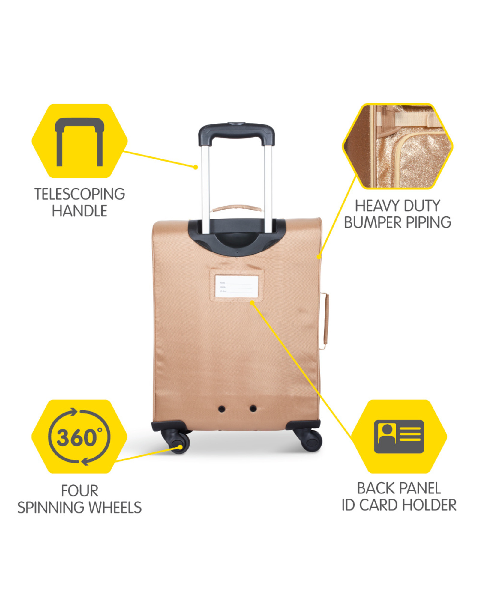 Bixbee Sparkalicious Traveler Luggage (Gold)