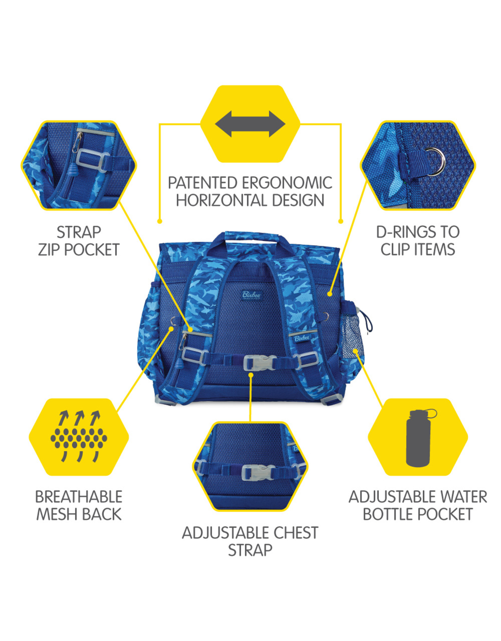 Bixbee Shark Camo Backpack (Medium)