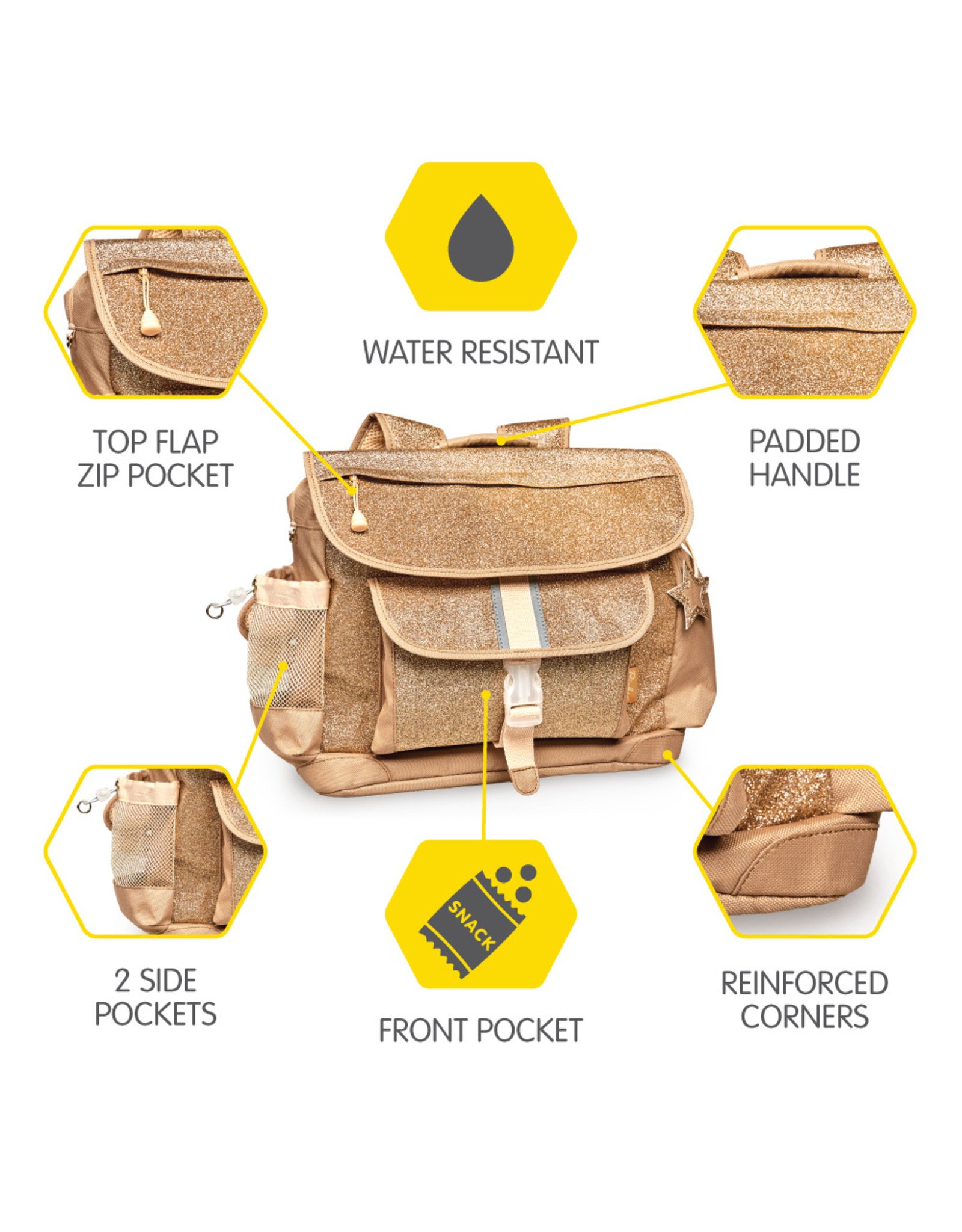 Bixbee Sparkalicious Backpack Medium  (Gold)