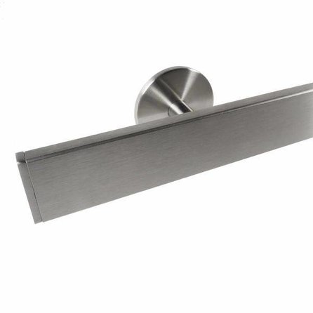 Handlauf Edelstahl - eckig (40x10 mm) - mit Handlaufhaltern Typ 5 - nach Maß - Treppengeländer Edelstahl V2A (304) gebürstet