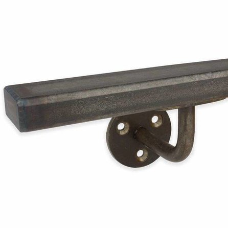 Handlauf Stahl - eckig (40x20 mm) - mit Handlaufhaltern Typ 1 - nach Maß - Treppengeländer (roh) Metall - transparent beschichtet