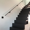 Handlauf schwarz beschichtet viereckig 40x10 Modell 11 - Rechteckige Treppengeländer - Treppenhandlauf mit schwarzer Pulverbeschichtung RAL 9005