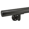 Handlauf Gunmetal Optik - rund - mit Handlaufhaltern Typ 1 - nach Maß - Treppengeländer Metall / Stahl beschichtet - Gun metal Look