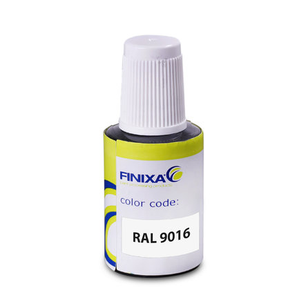 Lackstift (Lack mit Pinsel) - 20 ml Lack - RAL 9016 weiß - zum Ausbessern der Pulverbeschichtung (Kratzer und kleine Unregelmäßigkeiten)