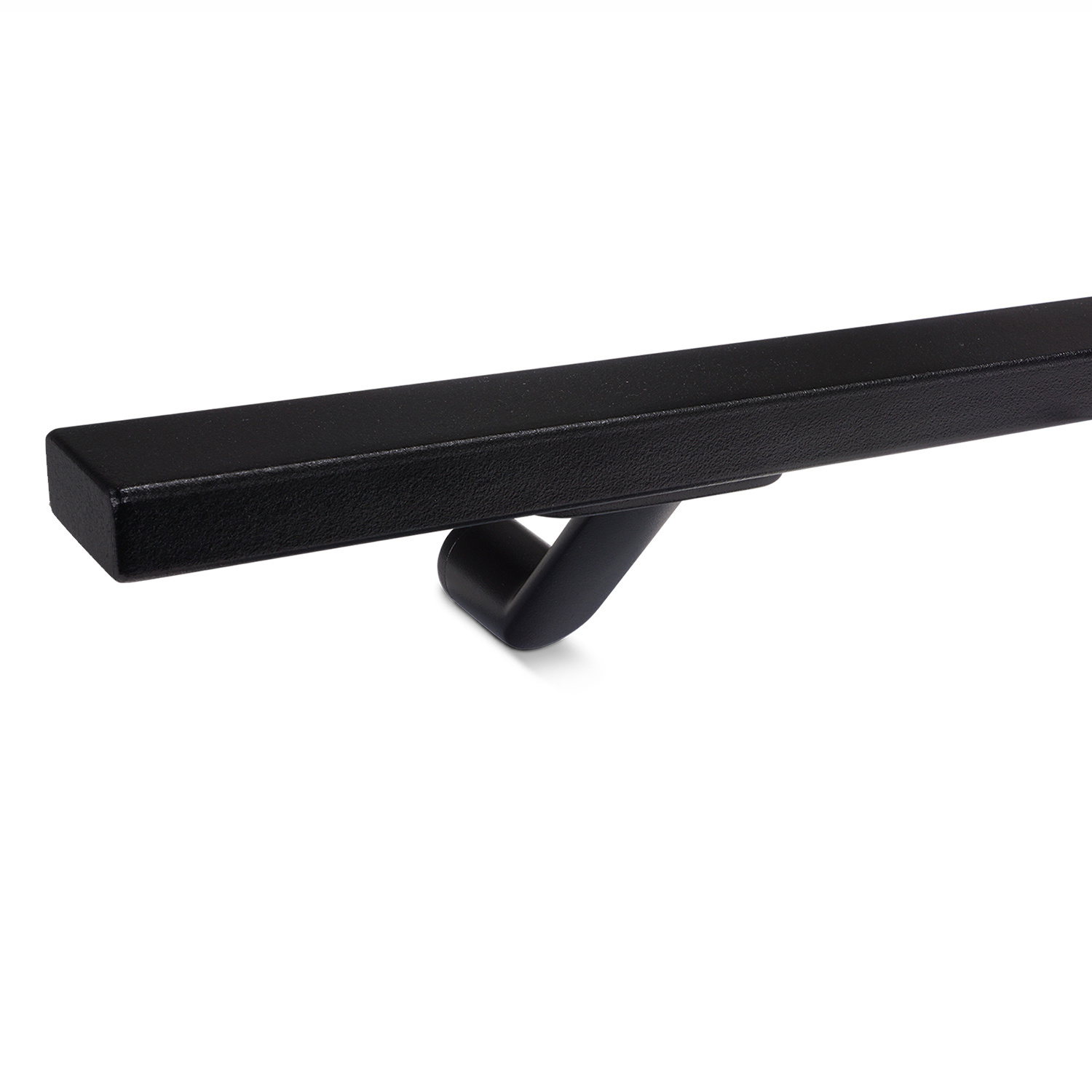  Handlauf schwarz beschichtet viereckig 40x15 Modell 7 - Rechteckige Treppengeländer - Treppenhandlauf mit schwarzer Pulverbeschichtung RAL 9005