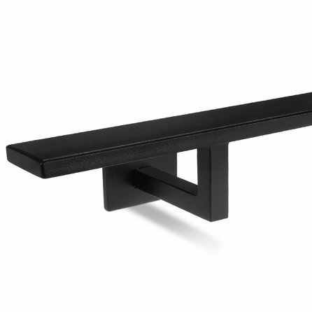 Handlauf schwarz - eckig (40x10 mm) - mit Handlaufhaltern Typ 11 - nach Maß - Treppengeländer für außen - Metall / Stahl beschichtet - RAL 9005