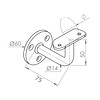 Handlauf anthrazit - rund schmal - mit Handlaufhaltern Typ 1 - nach Maß - Treppengeländer Metall / Stahl beschichtet - RAL 7016 oder 7021