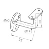 Handlaufhalter Stahl - Typ 1 - eckig - für einen Handlauf eckig - Handlaufträger (roh) Metall - transparent beschichtet