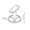 Handlaufhalter anthrazit - Typ 4 - eckig - für einen Handlauf eckig - Handlaufträger Metall / Stahl beschichtet - RAL 7016 oder 7021