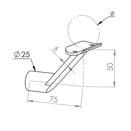 Handlauf schwarz - rund - mit Handlaufhaltern Typ 7 - nach Maß - Treppengeländer Metall / Stahl beschichtet - RAL 9005