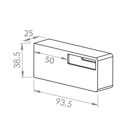 Handlaufhalter weiß - Typ 13 - eckig - für einen Handlauf platt (40x10 mm) - Handlaufträger Metall / Stahl beschichtet - RAL 9010 oder 9016