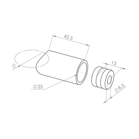 Handlauf weiß - rund schmal - mit Handlaufhaltern Typ 14 - nach Maß - Treppengeländer für außen - Metall / Stahl beschichtet - RAL 9010 oder 9016