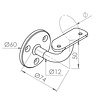 Handlaufhalter anthrazit - Typ 2 - rund - für einen Handlauf rund - Handlaufträger Metall / Stahl beschichtet - RAL 7016 oder 7021