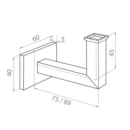 Handlauf anthrazit - eckig (40x10 mm) - mit Handlaufhaltern Typ 11 - nach Maß - Treppengeländer Metall / Stahl beschichtet - RAL 7016 oder 7021