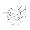 Handlauf anthrazit - eckig (40x40 mm) - mit Handlaufhaltern Typ 3 - nach Maß - Treppengeländer Metall / Stahl beschichtet - RAL 7016 oder 7021