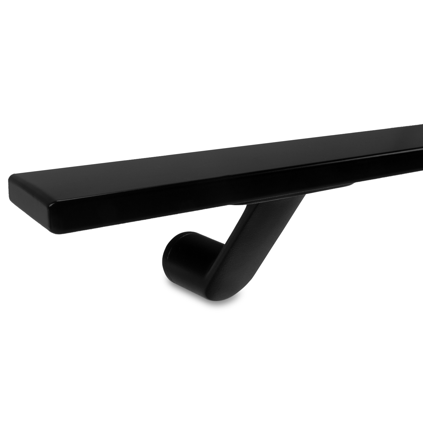  Handlauf schwarz beschichtet viereckig 40x10 Modell 7 - Rechteckige Treppengeländer - Treppenhandlauf mit schwarzer Pulverbeschichtung RAL 9005