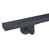 Handlauf anthrazit - eckig (40x20 mm) - mit Handlaufhaltern Typ 3 - nach Maß - Treppengeländer für außen - Metall / Stahl beschichtet - RAL 7016 oder 7021