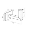 Handlaufhalter anthrazit - Typ 10 - eckig - für einen Handlauf eckig - Handlaufträger Metall / Stahl beschichtet - RAL 7016 oder 7021