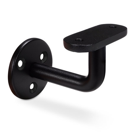 Handlaufhalter schwarz - Typ 1 - eckig - für einen Handlauf eckig - Handlaufträger für außen - Metall / Stahl beschichtet - RAL 9005