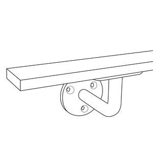 Handlauf in RAL-Farbe nach Wunsch - eckig (40x10 mm) - mit Haltern Typ 1