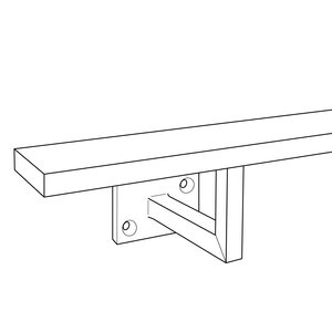 Handlauf in RAL-Farbe nach Wunsch - eckig (40x10 mm) - mit Haltern Typ 10