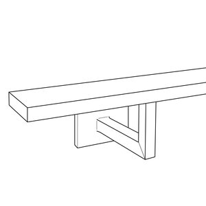 Handlauf in RAL-Farbe nach Wunsch - eckig (40x10 mm) - mit Haltern Typ 11