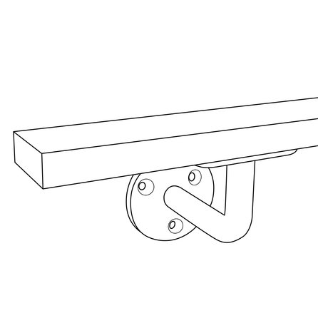 Handlauf in RAL-Farbe nach Wunsch - eckig (40x15 mm) - mit Handlaufhaltern Typ 1 - nach Maß - Treppengeländer Metall / Stahl beschichtet - in einer Farbe Ihrer Wahl