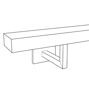 Handlauf in RAL-Farbe nach Wunsch - eckig (40x20 mm) - mit Haltern Typ 11