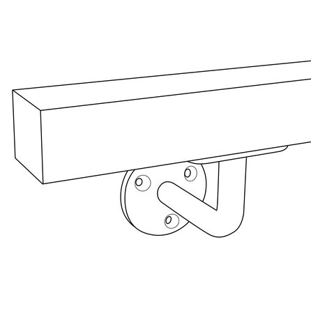 Handlauf in RAL-Farbe nach Wunsch - eckig (40x40 mm) - mit Handlaufhaltern Typ 1 - nach Maß - Treppengeländer Metall / Stahl beschichtet - in einer Farbe Ihrer Wahl