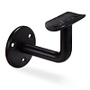 Handlauf schwarz - rund - mit Handlaufhaltern Typ 1 - für außen - nach Maß - Treppengeländer für außen - Metall / Stahl beschichtet - RAL 9005